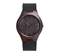 RORIOS Moda Orologio Legno ecologico orologio Couple Watch con cinturino in pelle Analogico Al Quarzo Orologio per Uomo Donna