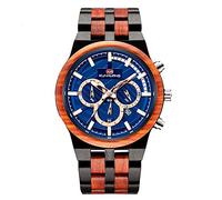 RORIOS Moda Orologio Legno ecologico orologio Naturale Orologio Analogico Al Quarzo Orologio Cronografo con Dat Men Watch