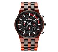 RORIOS Moda Orologio Legno ecologico orologio Naturale Orologio Analogico Al Quarzo Orologio Cronografo con Dat Men Watch