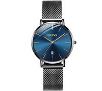 RORIOS Moda Sportivo Orologi da Polso Uomo Analogico al Quarzo Mesh Acciaio INOX Cinturino Giorno Calendario Orologio