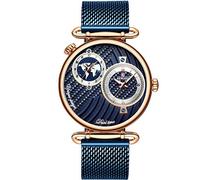 RORIOS Moda Sportivo Orologi da Polso Uomo Cronograf Analogico al Quarzo Acciaio INOX Cinturino Giorno Calendario