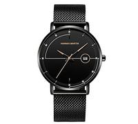RORIOS Moda Uomo Sportivo Minimalista Orologi da Polso Diamante Analogico al Quarzo Calendario Ultra Sottile Mesh Acciaio INOX Cinturino Giorno Orologio