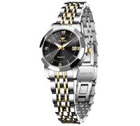 RORIOS Orologi Analogico Quarzo da Donna Orologi da Polso Classico Acciaio Inossidabil Orologi Signora Elegante Orologi Semplice Vintage Nero Bianco A