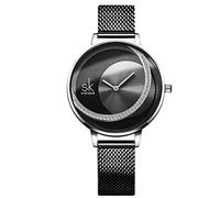 RORIOS Orologi da Donna Analogico Al Quarzo Orologi da Polso Minimalista Diamante Dial Mesh Cinturino Moda Orologio per Donna Ragazze