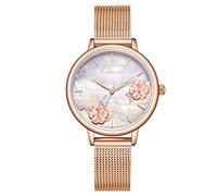 RORIOS Orologi da Donna Analogico Al Quarzo Orologi da Polso Minimalista Mesh Cinturino Fiore Moda Women Watches