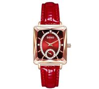 RORIOS Orologi da Donna Rettangolo Orologi da Polso Moda Diamante Orologio Signora Elegante Orologio Analogico Quarzo Orologi Quadrante Rosso