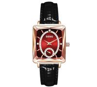 RORIOS Orologi da Donna Rettangolo Orologi da Polso Moda Diamante Orologio Signora Elegante Orologio Analogico Quarzo Orologi Quadrante Rosso