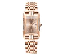 RORIOS Orologi da Donna Rettangolo Orologi da Polso Oro Rosa Acciaio Inossidabile Orologio Analogico Quarzo Signora Orologi Moda Diamante Rosa