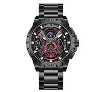RORIOS Orologi da Polso Cool da Uomo Orologio Moda Automatico Orologio Multifunzione Meccanico Orologio Acciaio Inossidabile Scheletrato Nero