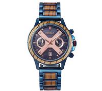 RORIOS Orologi da Polso in Legno Uomo Analogico Al Quarzo Braccialetto Sportivo Cronografo Orologio Naturale Impermeabile Orologio da Uomo