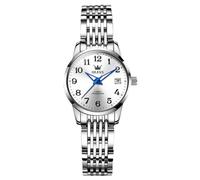 RORIOS Orologi da Polso Signora Meccanico Orologi da Donna Elegante Automatico Orologi Minimalista Acciaio Inossidabile Orologi Moda Luminoso Bianco B