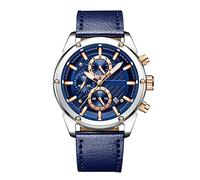 RORIOS Orologi da Polso Uomo Orologio Pelle Calendario Cronometro Multifunzione Luminoso Orologi