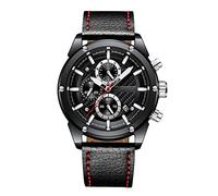 RORIOS Orologi da Polso Uomo Orologio Pelle Calendario Cronometro Multifunzione Luminoso Orologi