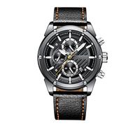 RORIOS Orologi da Polso Uomo Orologio Pelle Calendario Cronometro Multifunzione Luminoso Orologi