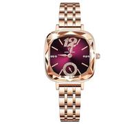 RORIOS Orologi Elegante da Donna Orologi da Polso Vintage Quadrato Orologio Signora Analogico Quarzo Orologi Diamanti Acciaio Inossidabile Viola