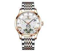 RORIOS Orologi Elegante da Uomo Orologio Analogico Quarzo Orologio da Polso Vintage Acciaio Inossidabile Orologio Calendario Luminosi Bianco