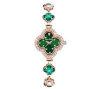 RORIOS Orologi Gioiello da Donna Orologio Clover Braccialetto Orologi da Polso Analogico Quarzo Orologio Moda Diamante Bracciale Signora Elegante Verde