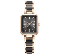RORIOS Orologi Lavoro da Signora Orologio Analogico Quarzo Orologio da Polso Classico Sera Orologio Donna Quadrato Orologio Ceramica Bracciale Nero