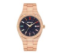 RORIOS Orologi Uomo in Acciaio Inossidabile 42mm di Diametro con Lancette Luminose Watches Movimento a Quartzo Impermeabile 3ATM Classico Orologio Wristwatch Oro rosa