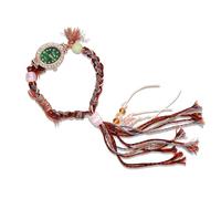 RORIOS Orologio Bohémien Donne Bracciale Intrecciato Pompom Perle Quartz Analogico Acqua-Repellente Accessorio Moda per Spiaggia Festa & Giorni Ordinarie Verde