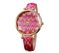 RORIOS Orologio Boho Donna Orologioes Analogico con Motivi Etnici e Bracciale Colorato Watch Bohemiano di Moda per Amanti del Boho-Chic Rosa-Rosso