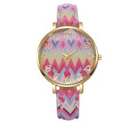 RORIOS Orologio Boho Donna Orologioes Analogico con Motivi Etnici e Bracciale Colorato Watch Bohemiano di Moda per Amanti del Boho-Chic Rosa-Giallo-Blu