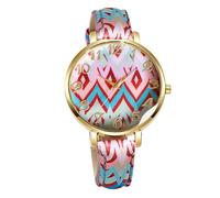 RORIOS Orologio Boho Donna Orologioes Analogico con Motivi Etnici e Bracciale Colorato Watch Bohemiano di Moda per Amanti del Boho-Chic Rosso-Rosa-Blu
