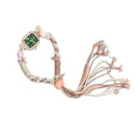 RORIOS Orologio Boho per Donne-Bracciale Intrecciato Artigianale Perle Vintage con Pompom Accessorio di Moda Casual Spiaggia/Viaggio/Festival Verde