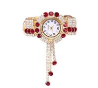 RORIOS Orologio Bracciale Donna con Cristalli Elegante Orologioes Bangle Ton Oro a Movimento Quarzo Watch Fashion Multicolore per Uso Quotidiano & Regalo Rosso