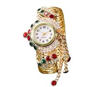 RORIOS Orologio Bracciale Donna Oro con Decorazioni Strass Orologioes Elegante Quarzo Analogico Watches Fashion per Lei Rosso verde