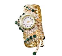 RORIOS Orologio Bracciale Donna Oro con Decorazioni Strass Orologioes Elegante Quarzo Analogico Watches Fashion per Lei Verde
