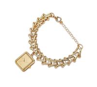 RORIOS Orologio Bracciale Donne Quadrante Quadrato Catena Dorata Orologioes Analogico Quartz Acque Resistente per Eventi Casual Regalo Giallo