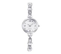 RORIOS Orologio Bracelet Fashion Donna Movimento Quarzo Decorazione Cristalli Cinturino in Metallo Elegante Orologio da Abito per Donne Bianco argentato
