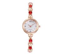 RORIOS Orologio Bracelet Fashion Donna Movimento Quarzo Decorazione Cristalli Cinturino in Metallo Elegante Orologio da Abito per Donne Rosso