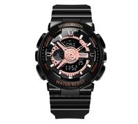 RORIOS Orologio Coppia Elettronico Orologio da Polso Multifunzione Militare Orologio Uomo Donna Orologio Digitale Quarzo Resina Cinturino per Ragazze Ragazzi Nero Oro rosa B