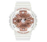 RORIOS Orologio Coppia Elettronico Orologio da Polso Multifunzione Militare Orologio Uomo Donna Orologio Digitale Quarzo Resina Cinturino per Ragazze Ragazzi Oro rosa bianco D