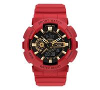 RORIOS Orologio Coppia Elettronico Orologio da Polso Multifunzione Militare Orologio Uomo Donna Orologio Digitale Quarzo Resina Cinturino per Ragazze Ragazzi Rosso A