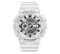 RORIOS Orologio Coppia Elettronico Orologio da Polso Multifunzione Militare Orologio Uomo Donna Orologio Digitale Quarzo Resina Cinturino per Ragazze Ragazzi Bianco A