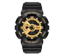 RORIOS Orologio Coppia Elettronico Orologio da Polso Multifunzione Militare Orologio Uomo Donna Orologio Digitale Quarzo Resina Cinturino per Ragazze Ragazzi Oro nero A