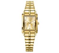 RORIOS Orologio da Polso Coppia Acciaio Inossidabile Orologi da Uomo Donna Orologi Analogico Quarzo Orologio Semplici Lavoro Orologi Rettangolare Elegante Oro B