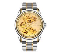 RORIOS Orologio da Polso Coppia Meccanico Orologi Uomo Donna Orologio Automatico Acciaio Inossidabile Orologio Luminosi Scheletrato Orologio Lavoro Elegante Oro Argento