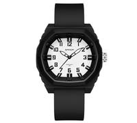 RORIOS Orologio da Polso Minimalista da Uomo Orologio Quarzo 50m Impermeabile Orologio Sportivo Luminosi Orologio Casual Analogico Orologio Unisex Silicone Bianco Nero A