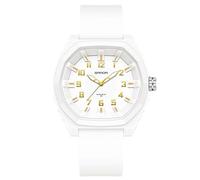 RORIOS Orologio da Polso Minimalista da Uomo Orologio Quarzo 50m Impermeabile Orologio Sportivo Luminosi Orologio Casual Analogico Orologio Unisex Silicone Oro Bianco A
