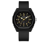 RORIOS Orologio da Polso Minimalista da Uomo Orologio Quarzo 50m Impermeabile Orologio Sportivo Luminosi Orologio Casual Analogico Orologio Unisex Silicone Oro Nero A
