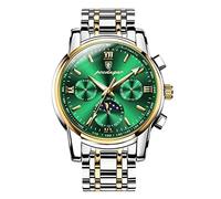 RORIOS Orologio da Uomo 3ATM Impermeabile Orologio Analogico Quarzo Orologio Lavoro Luminos Orologio con Cinturino in Acciaio Inossidabile