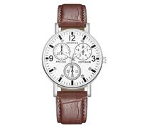 RORIOS Orologio da Uomo a Quarzo con Tre Sub-dial Orologioes Polso in Pelle Casual Watches Analogico alla Moda per l'Uso Giornaliero Bianco e marrone