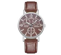 RORIOS Orologio da Uomo a Quarzo con Tre Sub-dial Orologioes Polso in Pelle Casual Watches Analogico alla Moda per l'Uso Giornaliero Marrone