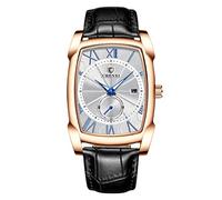 RORIOS Orologio da Uomo Analogico Quarzo Orologio Luminoso Orologio in Pelle Maschile Orologio da Polso Elegante Orologio per Uomo