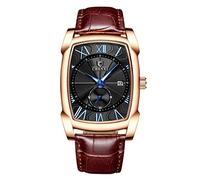 RORIOS Orologio da Uomo Analogico Quarzo Orologio Luminoso Orologio in Pelle Maschile Orologio da Polso Elegante Orologio per Uomo