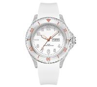 RORIOS Orologio da Uomo e Donna, Quarzo Analogico con Cinturino in Silicone, Luminoso, 5ATM Impermeabile, Casual, Minimalista, Bianco e Rosso